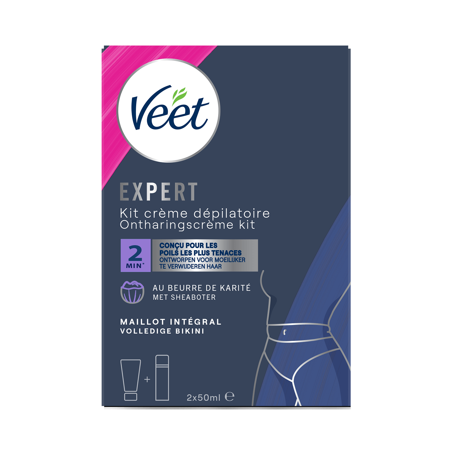 Veet Expert Kit Crème dépilatoire – Maillot, 2x50ml | Veet